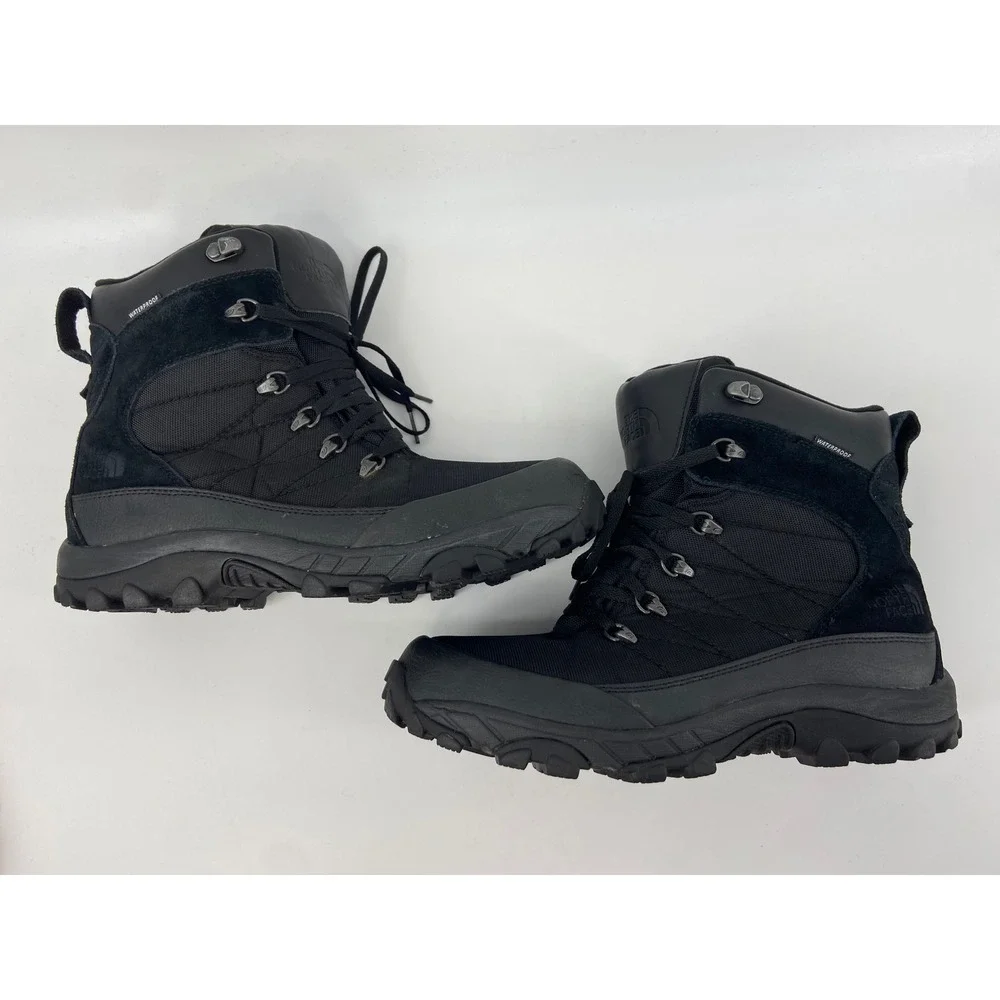 The North Face Boots Men 9.5 Black Chilkat II Waterproof Hiking Winter Insulated